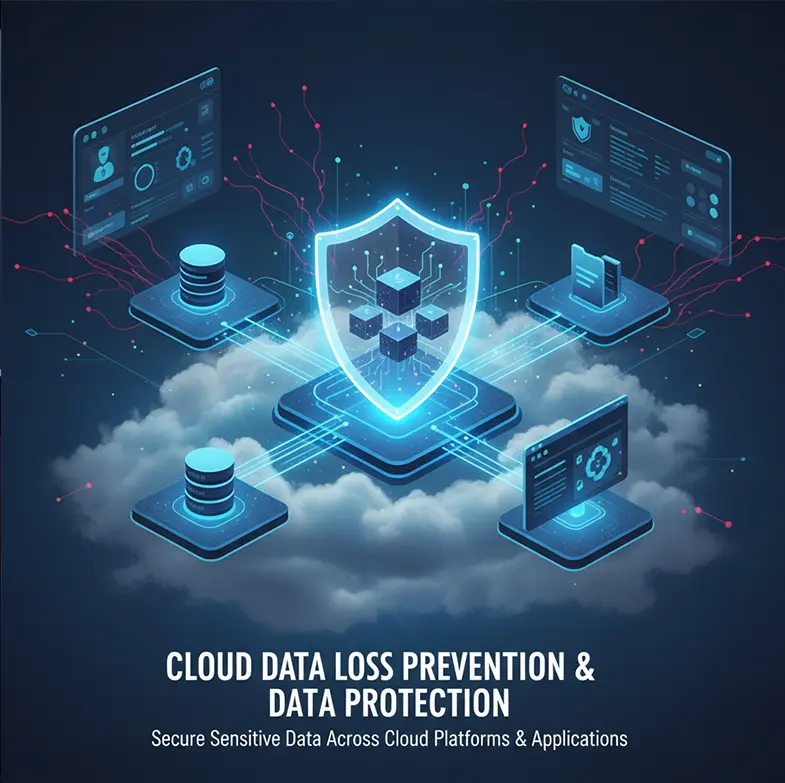 Cloud DLP dashboard showing SaaS data visibility and sensitive data protection