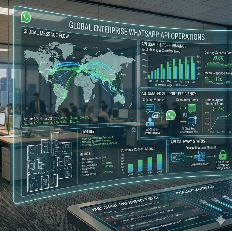 Enterprise WhatsApp API Dashboard.